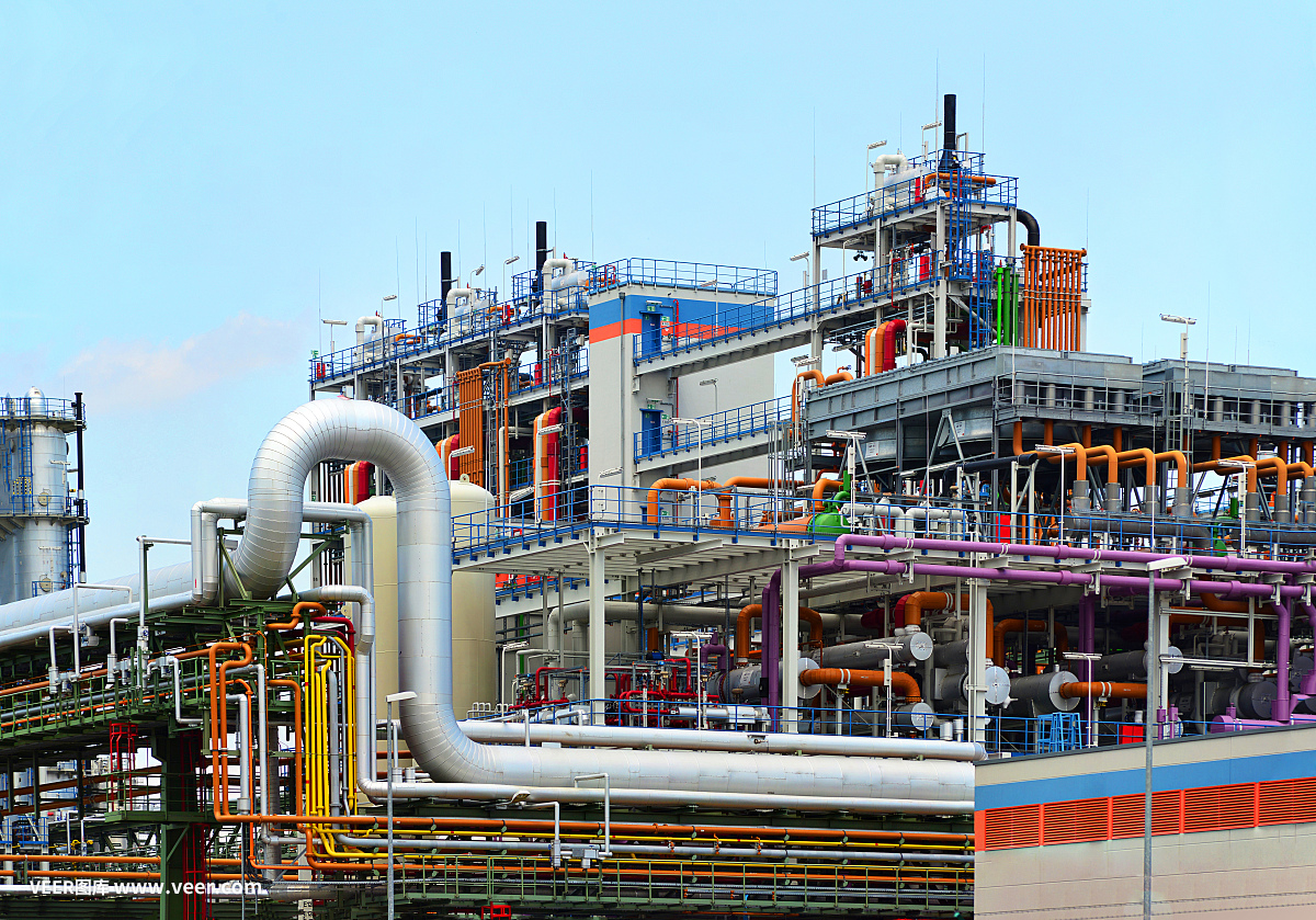 化學工業。制造化學產品的工廠。建筑和設備